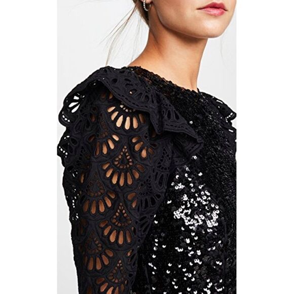 Sea New York Black Sequin Gown with Sleeves! - Picture 4 of 6